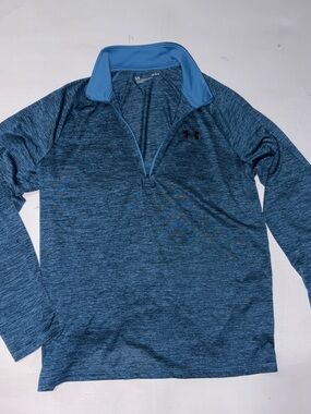 Under Armour Heathered Teal Blue Quarter-Zip Pullover